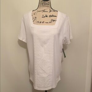 Kim Rogers NWT Lace Detail Top (White)